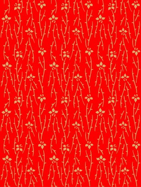 Japon çiçekleri ve dikişsiz desen kaynaklanıyor