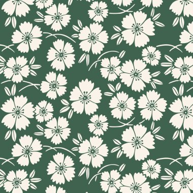 Japon beyaz karanfil ler dikişsiz desen