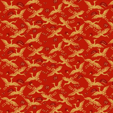 Japon ot vintage dikişsiz desen