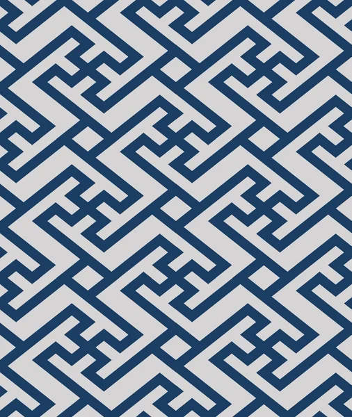 Японська Синя Лінія Лабіринт Безшовні Візерунок — стоковий вектор