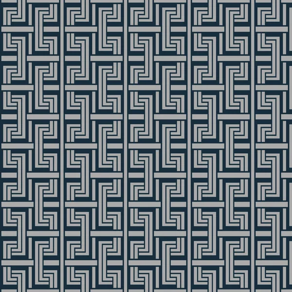 Japanese Indigo Geometric Maze Seamless Pattern — Stock Vector