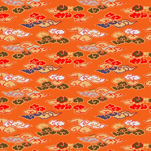 Japon bulut vintage dikişsiz desen