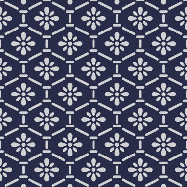 Japon çiçek altıgen dikişsiz desen