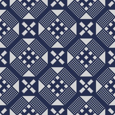 Japon Indigo Çapraz Dikişsiz Desen
