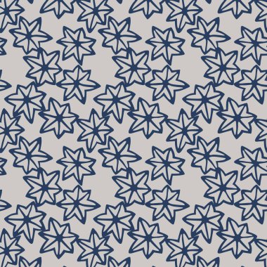 Japon Indigo Akçaağaç Yaprağı Dikişsiz Desen