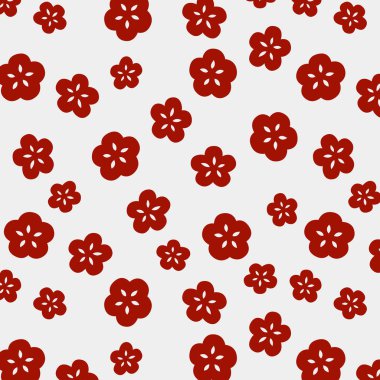 Japon Sevimli Küçük Kiraz Çiçeği Dikişsiz Desen