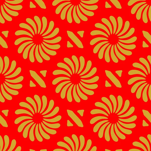 Japonais Spirale Fleur Modèle Sans Couture — Image vectorielle