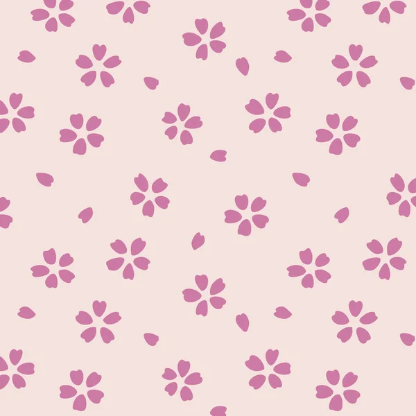 Japanese Cherry Blossom Seamless Pattern — Stock Vector