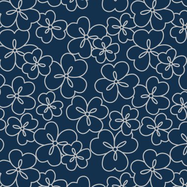 Japon Oxalis Çiçek Dikişsiz Desen