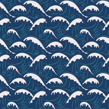 Japon Okyanusu Dikişsiz Desen