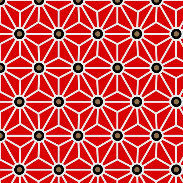 Japanska Röda Hexagon Star Sömlösa Mönster — Stock vektor