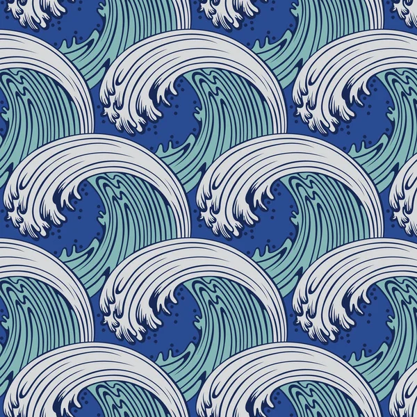 Japon Deniz Dalgası Kusursuz Deseni