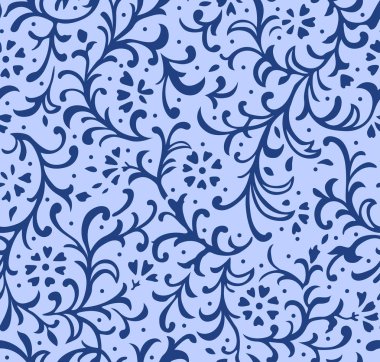 Japon Mavi Sarmaşık Dikişsiz Desen