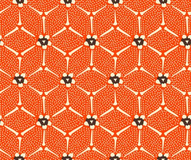 Japon Kırmızı Altıgen Çiçek Sanat Dikişsiz Desen