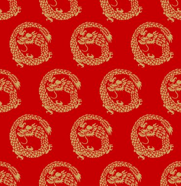 Japon Lucky Dragon Dikişsiz Desen