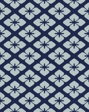 Japon Elmas ve Çapraz Çiçek Dikişsiz Desen