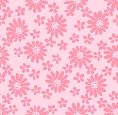 Japon Sevimli Çiçek Dikişsiz Desen