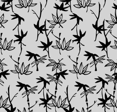 Japon Akçaağaç Bambu Yaprağı Dikişsiz Desen