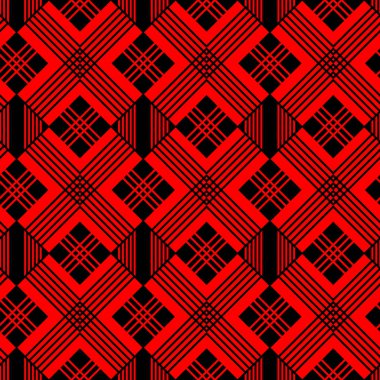 Japon Kırmızı Diyagonal Elmas Dikişsiz Desen