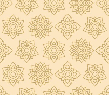 Tay Altın Yıldız Çiçek Dikişsiz Desen