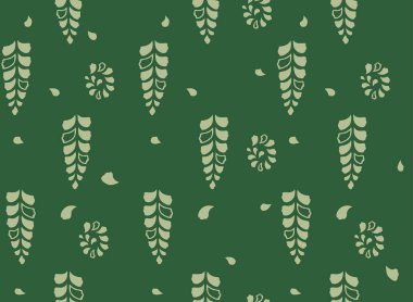 Japon Eğrelti Otu Yaprağı Dikişsiz Desen