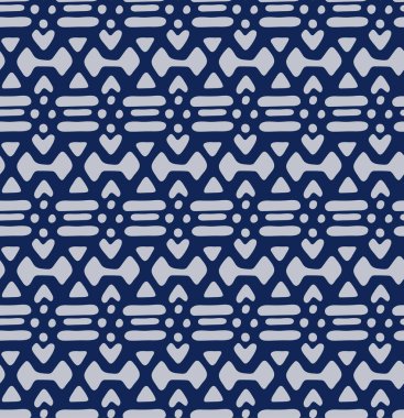 Japon Indigo Tribal Dikişsiz Desen