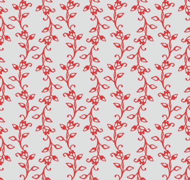 Japon Kırmızı Sarmaşık Dikişsiz Desen