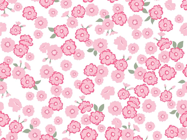 Giapponese Carino Rosa Fiore Senza Cuciture Modello — Vettoriale Stock