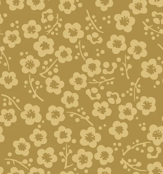 Japon Altın Kiraz Çiçeği Dikişsiz Desen