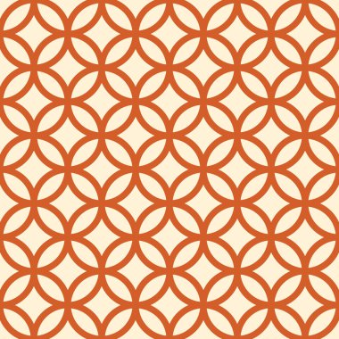 Japonca Örtüşen Daire Dikişsiz Desen