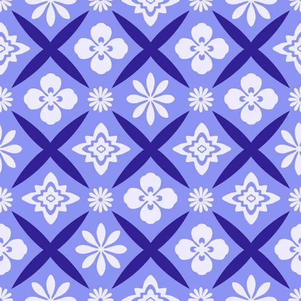 Japonská Květinka Rhombus Bezproblémové Vzory — Stockový vektor