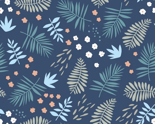 Японський Свіжий Пальмовий Лист Квітка Безшовні Візерунок — стоковий вектор