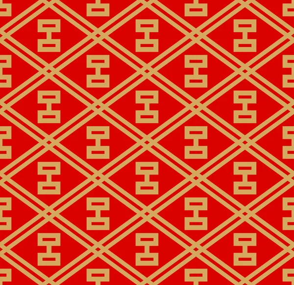 Японський Червоний Алмаз Геометричний Безшовний Візерунок — стоковий вектор