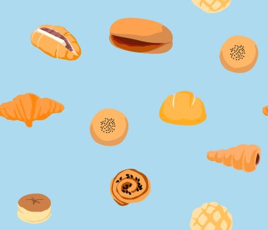 Sevimli Ekmek ve Fırın Dikişsiz Desen