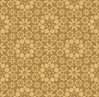 Altın Fas Çiçek Karo Dikişsiz Desen