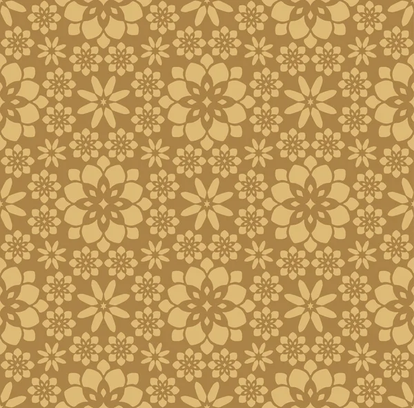 Oro Marroquí Floral Azulejo Sin Costura Patrón — Vector de stock