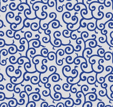 Japon Arapça Curl Sarmaşık Dikişsiz Desen