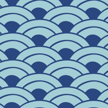 Japon Klasik Dalga Vektörü Kusursuz Desen