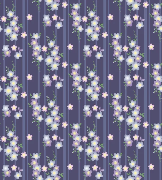 Japanese Flower Bouquet Vector Seamless — 스톡 벡터