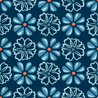 Japon Çiçek Döşeme Vektörü Kusursuz Desen