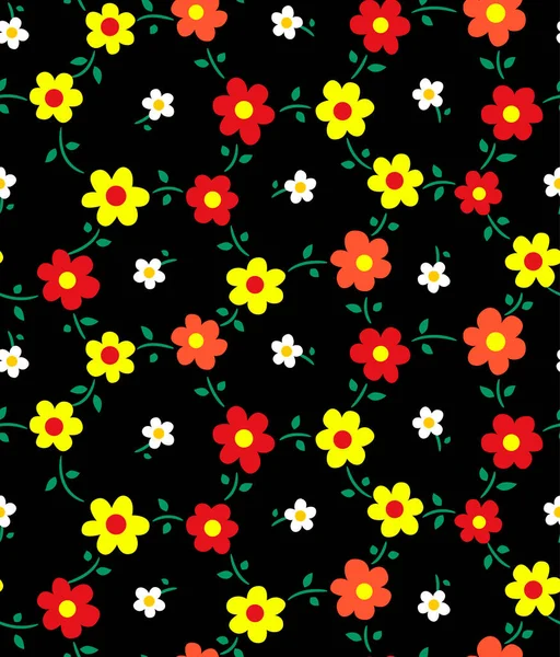 Patrón Flor Colorida Japonesa Vector Sin Costura — Archivo Imágenes Vectoriales
