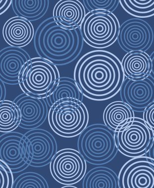 Japonca Çakışan Çember Vektörü Kusursuz Desen