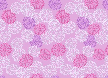 Japon Tatlı Çiçek Yapraksız Vektör Deseni