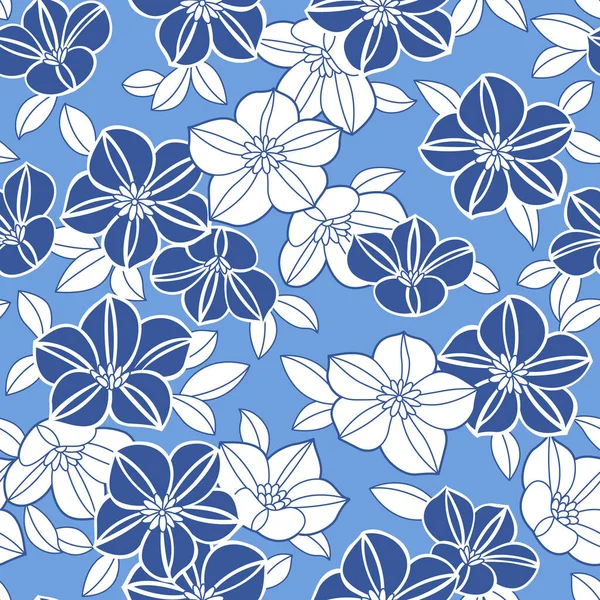 Motif Sans Couture Vectoriel Fleur Japonaise — Image vectorielle