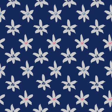 Japon Çiçek Motifli Vektörü Kusursuz Desen