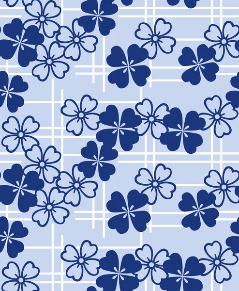 Fleur Bleue Japonaise Vecteur Modèle Sans Couture — Image vectorielle