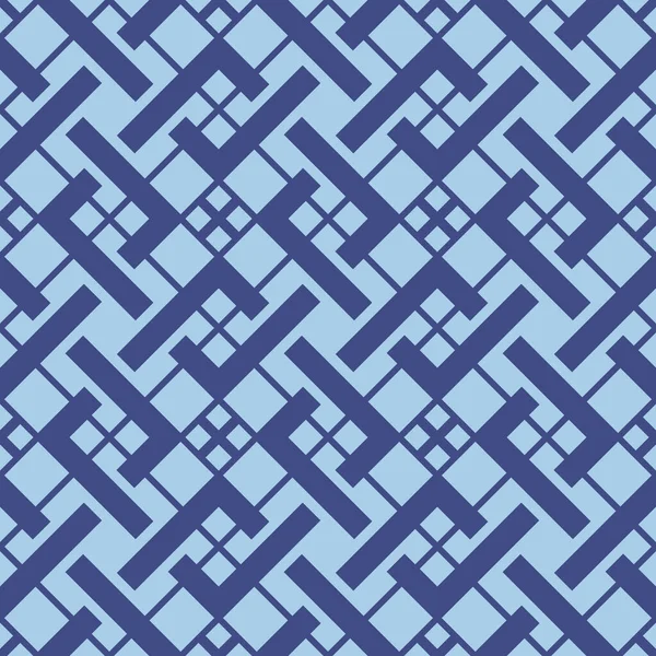 Japonés Azul Cuadrado Laberinto Vector Patrón Sin Costura — Archivo Imágenes Vectoriales