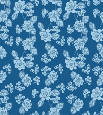 Japon Çiçeği Yaprak Vektörü Kusursuz Desen