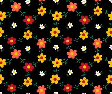 Japon Şirin Çiçek Elmas Vektörü Kusursuz Desen