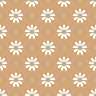 Japon Klasik Beyaz Çiçek Vektörü Kusursuz Desen